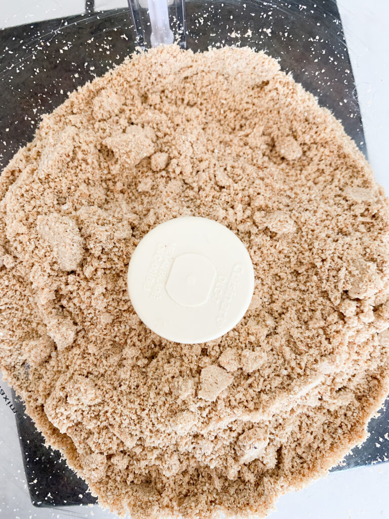 Toasted oats and coconut ground into a flour in a Cuisinart food processor.