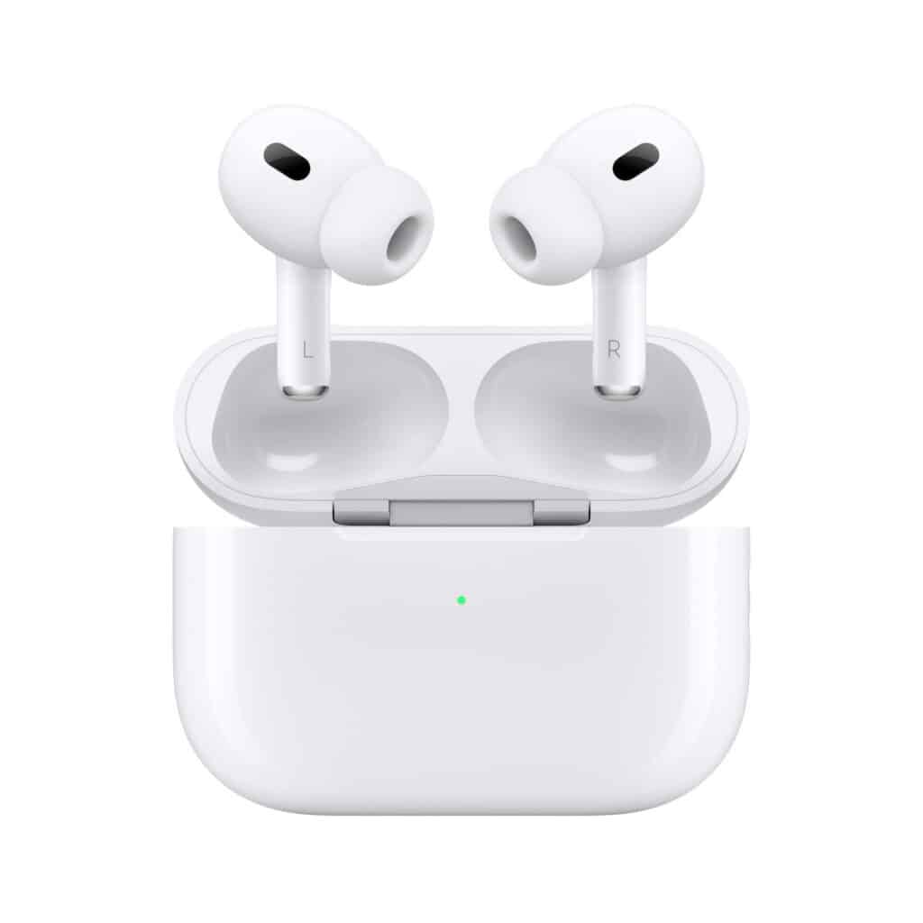 White Apple AirPods and case