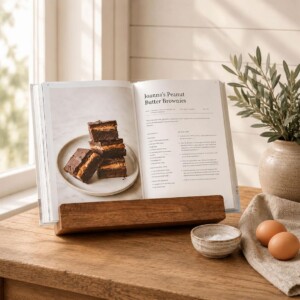 Cookbook Stand with cookbook on it
