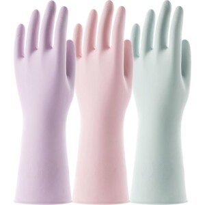 Three Pastel Rubber Gloves